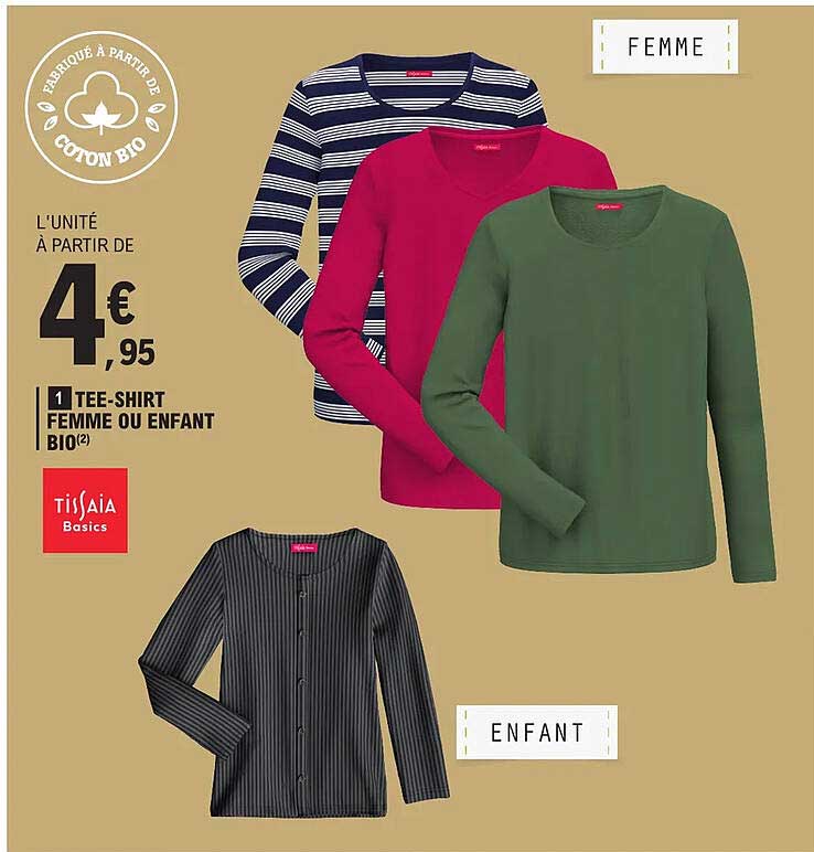 tee-shirt femme ou enfant bio tissaia