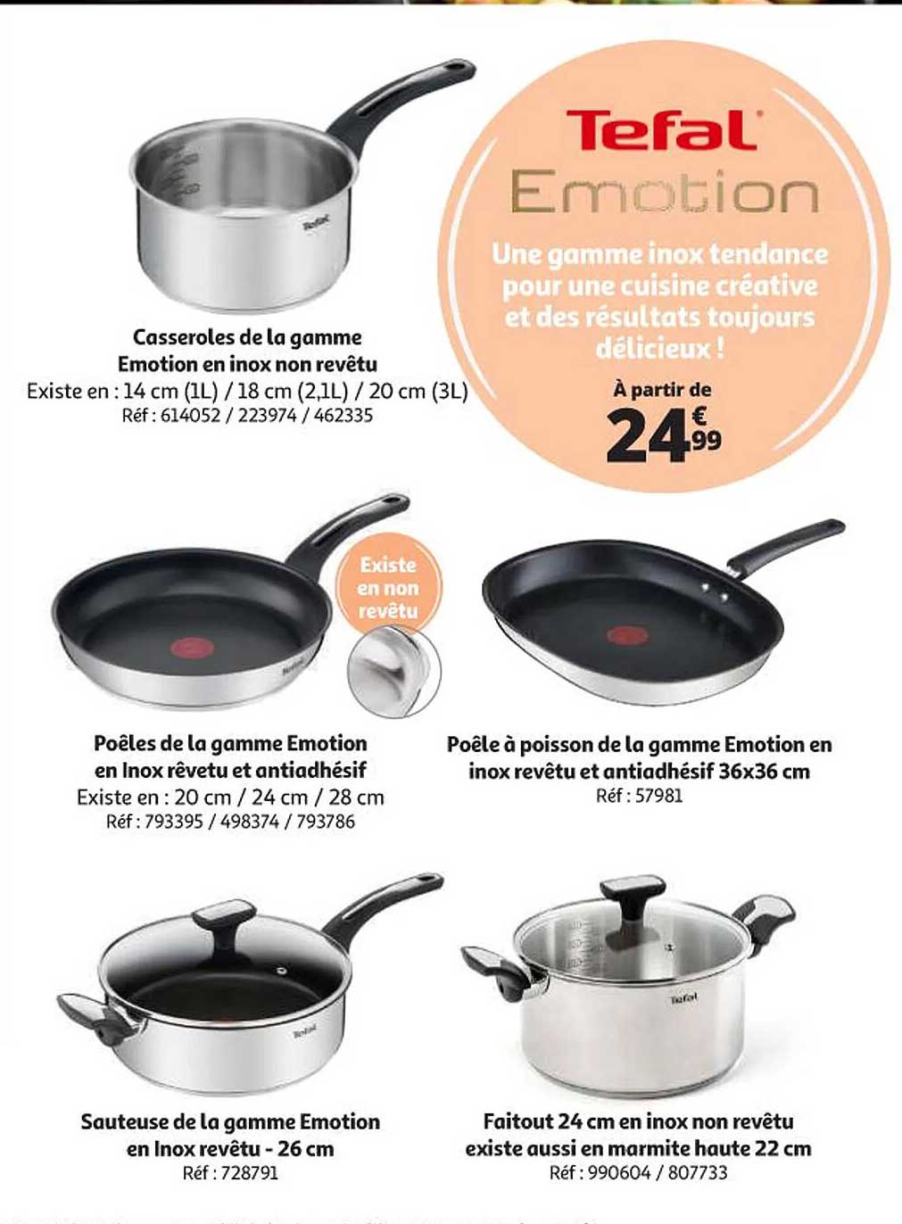 tefal émotion une gamme inox tendance pour une cuisine créative