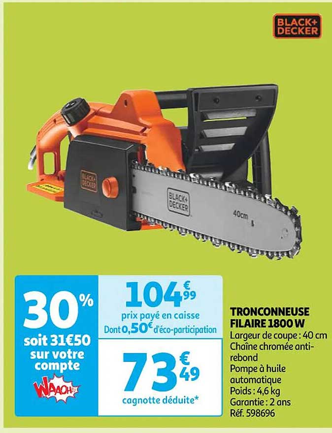Tronçonneuse Filaire 1800 W Black+decker