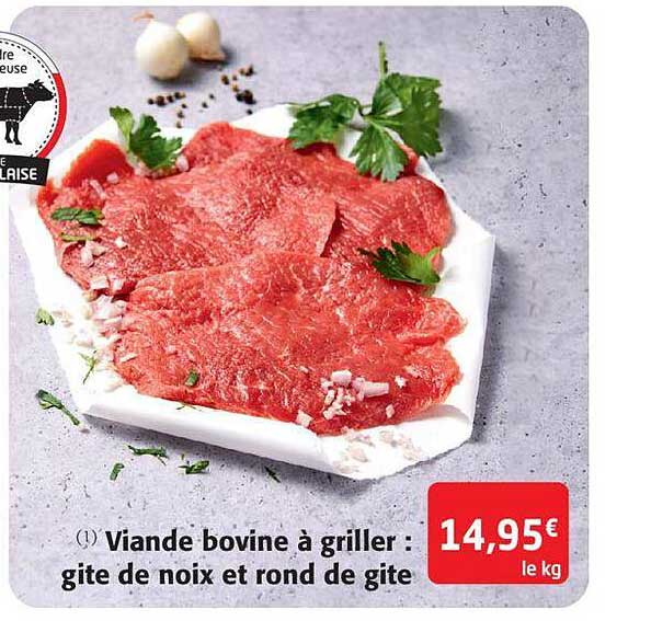 viande bovine à griller : gite de noix et rond de gite