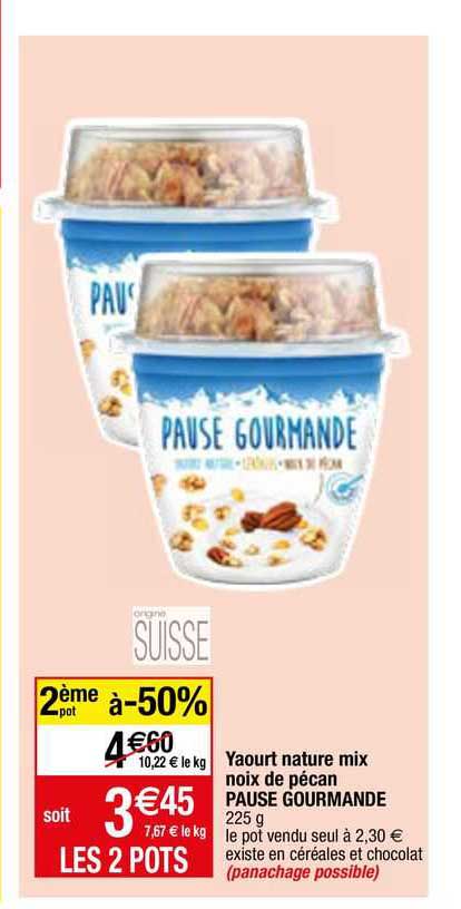 Yaourt Nature Mix Noix De Pécan Pause Gourmande