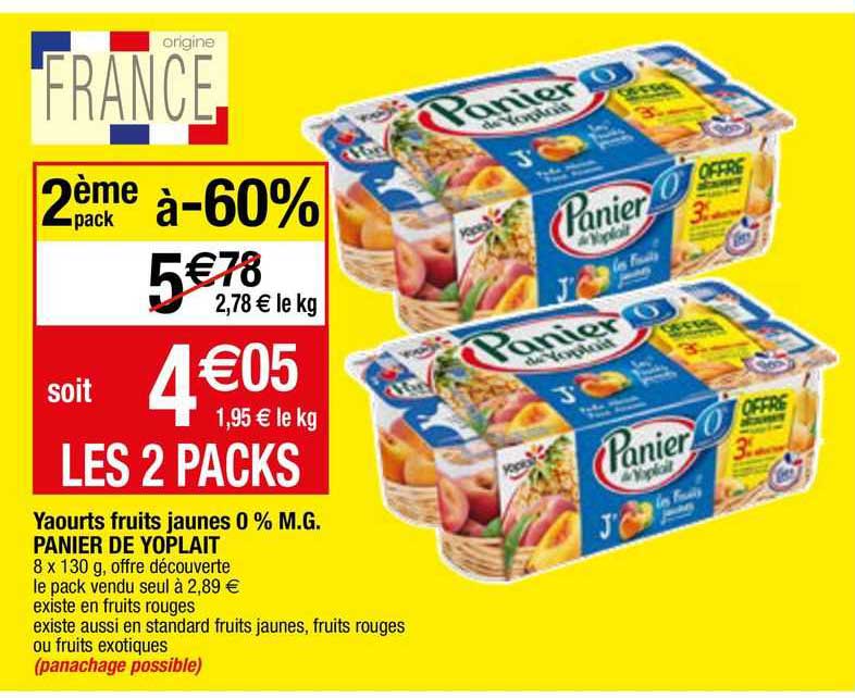 Yaourts Fruits Jaunes Panier De Yoplait
