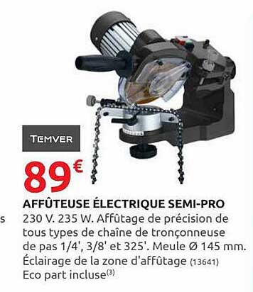 affûteuse électrique semi-pro temver