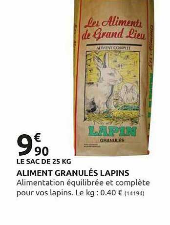 aliment granulés lapins