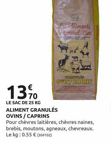 aliment granulés ovins - caprins