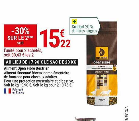 aliment open fibre destrier