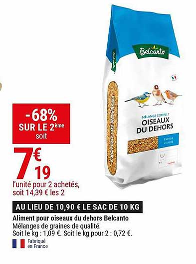aliment pour oiseaux du dehors belcanto