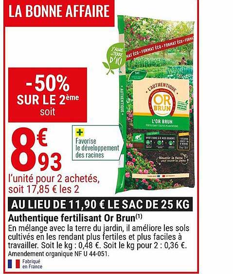 authentique fertilisant or brun