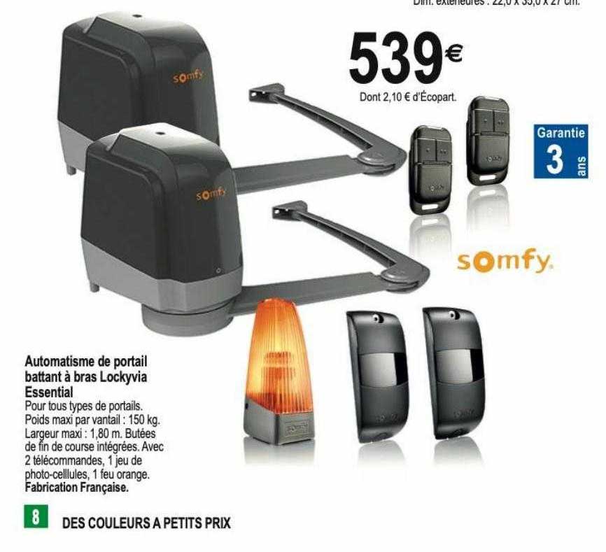 automatisme de portail battant à bras lockyvia essential