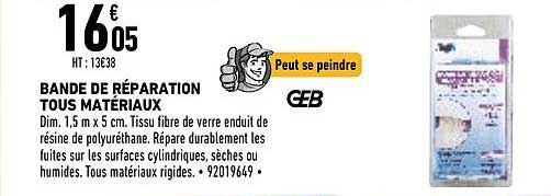 bande de réparation tous matériaux