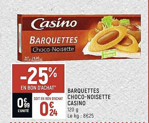 Barquettes Choco-noisette Casino