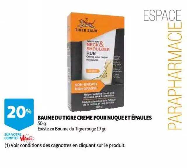 baume du tigre crème pour nuque et épaules