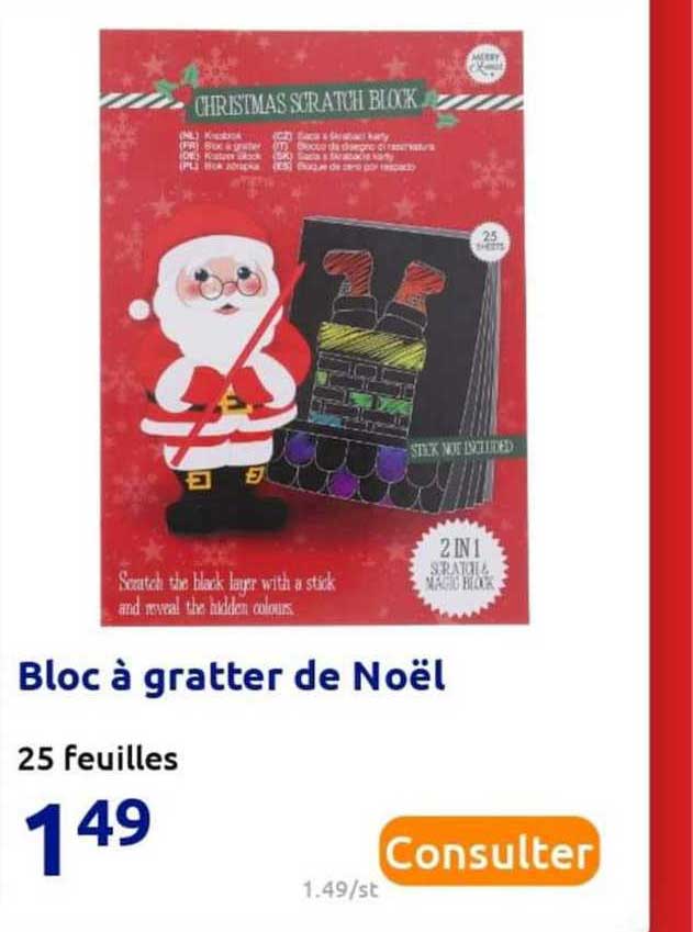 bloc à gratter de noël