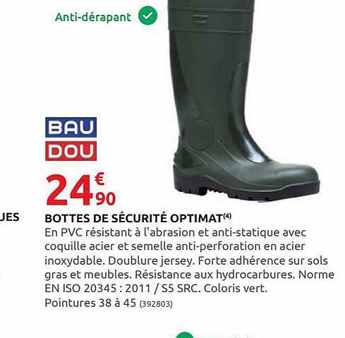 bottes de sécurité optimat baudou