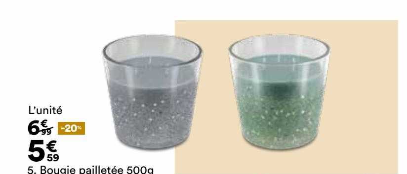 bougie pailletée 500 g