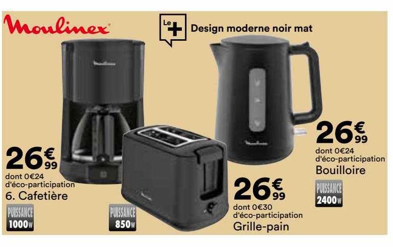 cafetière, grille-pain, bouilloire moulinex