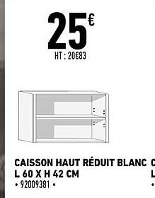 caisson haut réduit blanc l 60 x h 42 cm