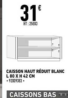 caisson haut réduit blanc l 80 x h 42 cm