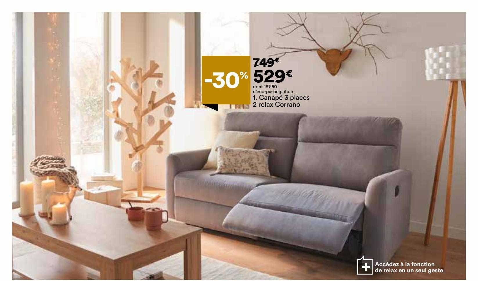 Canapé 3 Places 2 Relax Corrano