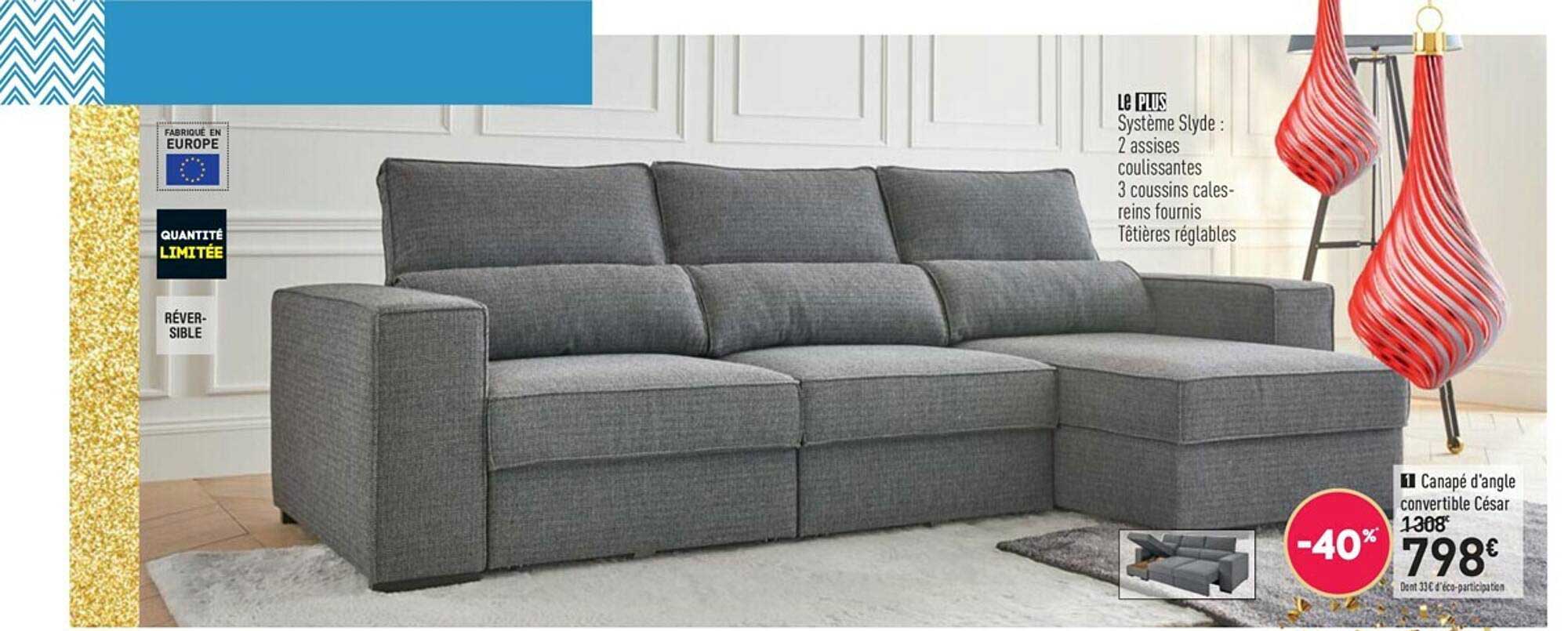Canapé D'angle Convertible César