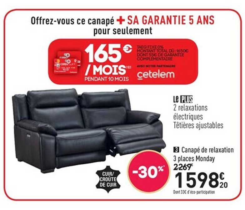Canapé De Relaxation 3 Places Monday