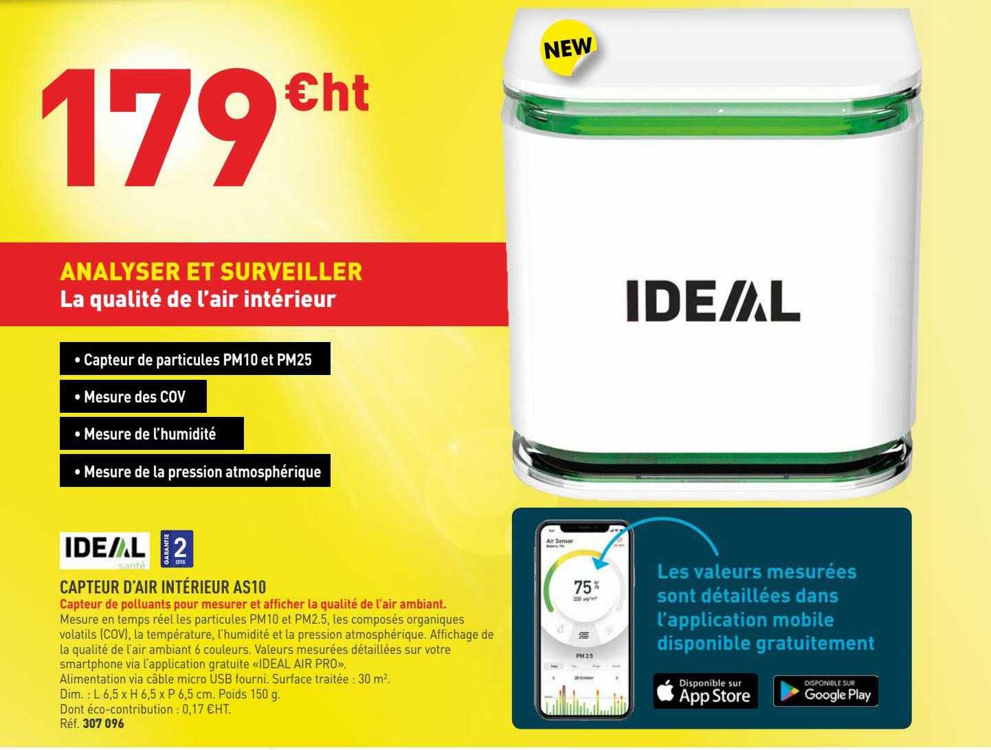 capteur d'air intérieur as10 ideal