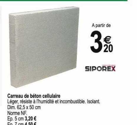 carreau de béton cellulaire siporex