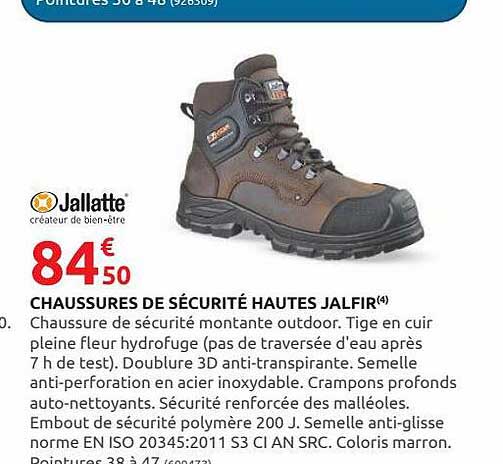 chaussures de sécurité hautes jalfir jallatte