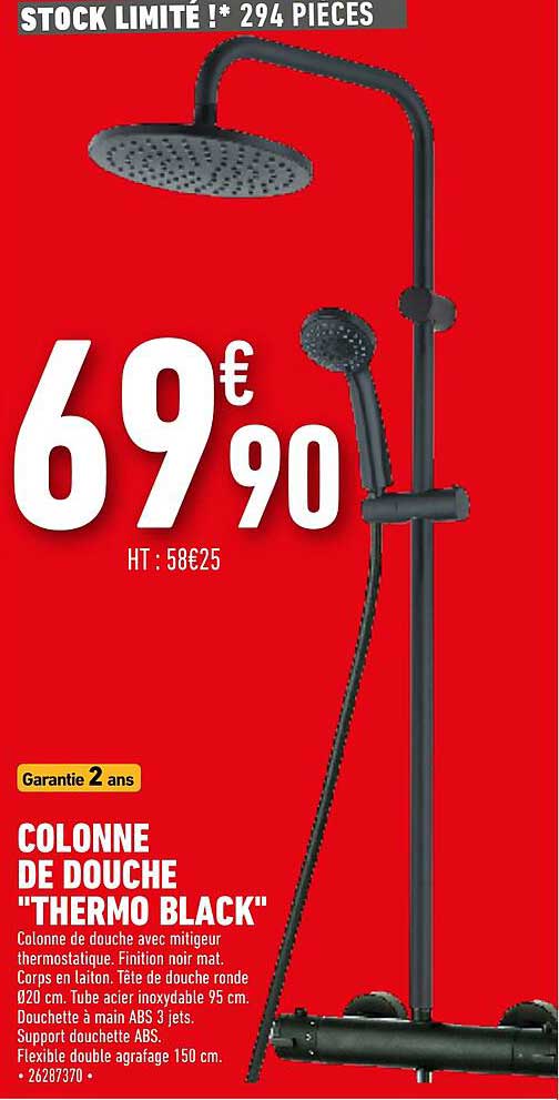colonne de douche "thermo black"