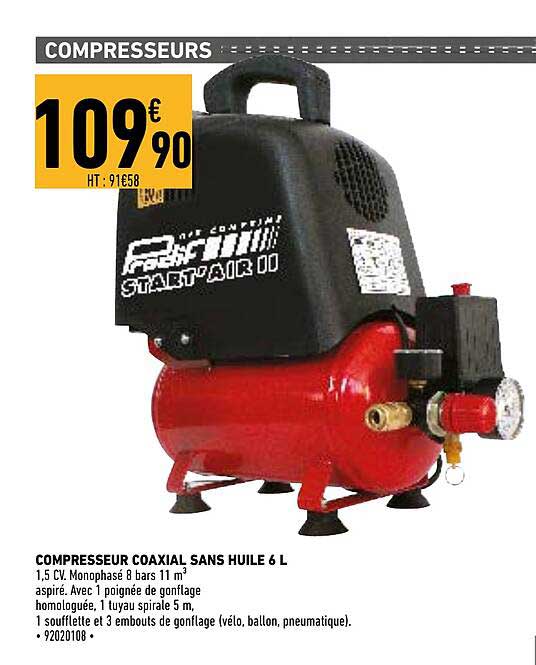 compresseur coaxial sans huile 6 l