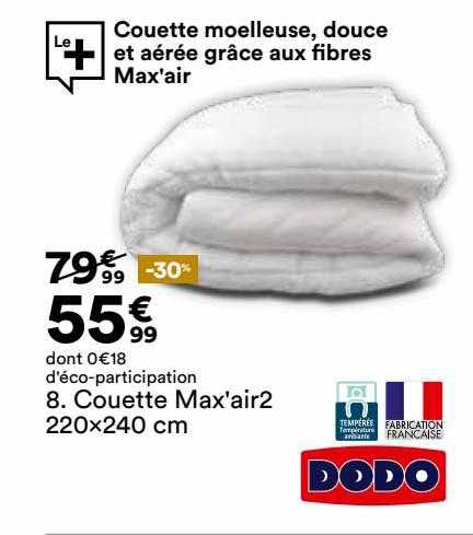 couette max'air2 220 x 240 cm dodo