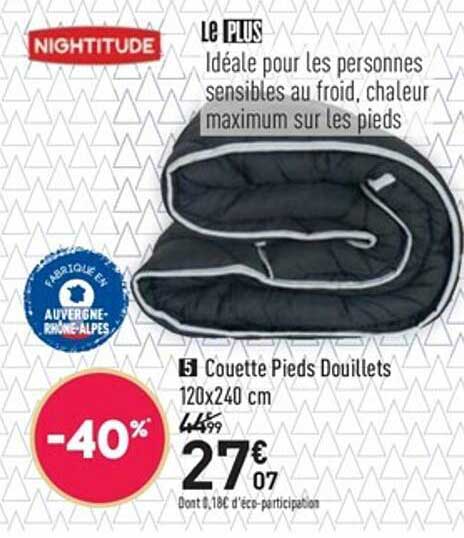 Couette Pieds Douillets 120 X 240 Cm