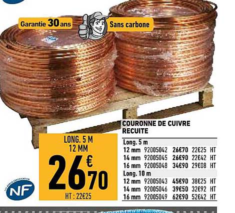 couronne de cuivre recuite