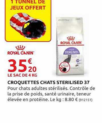 croquettes chats sterilised 37 royal canin