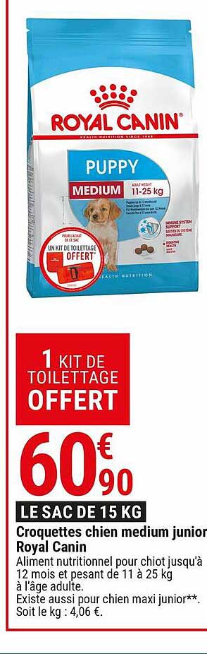 croquettes chien medium junior royal canin