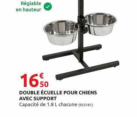 double écuelle pour chiens avec support