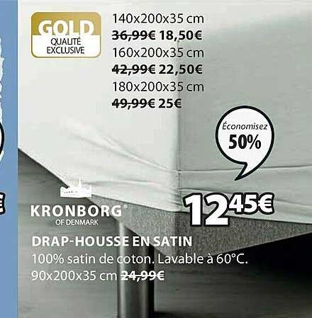drap-housse en satin kronborg