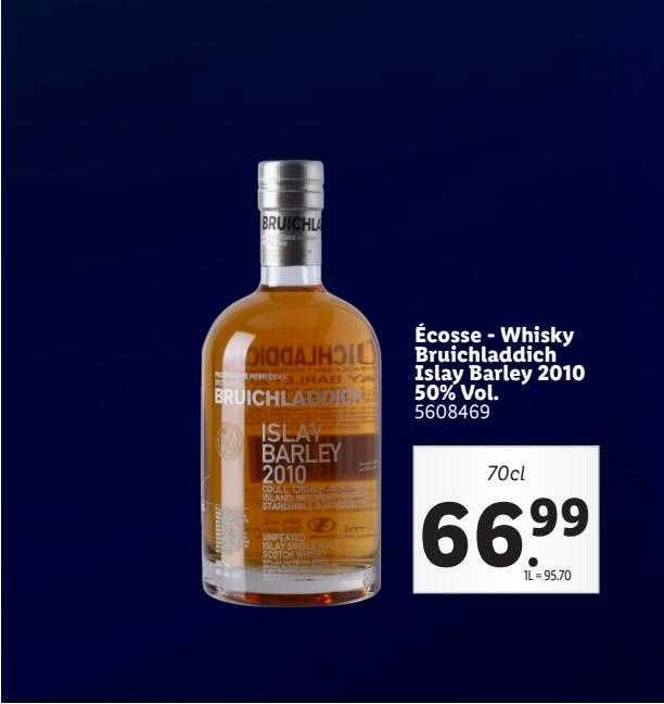 écosse - whisky bruichladdich islay barley 2010 50% vol.