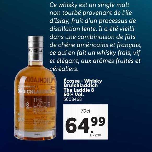 écosse - whisky bruichladdich the laddie 8 50% vol.
