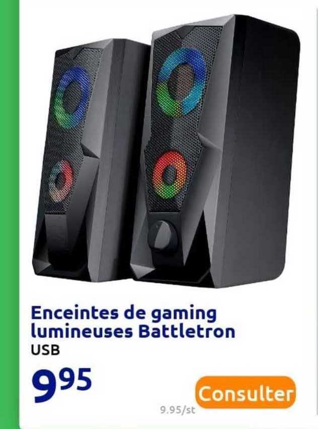 enceintes de gaming lumineuses battletron