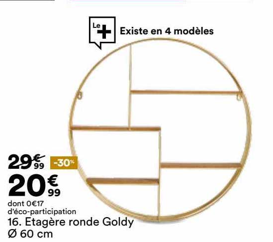 étagère Ronde Goldy ø 60 Cm