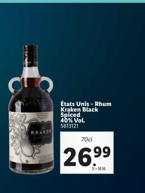 états unis - rhum kraken black spiced 40% vol.