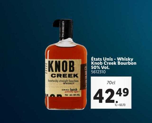 états unis - whisky knob creek bourbon 50% vol.