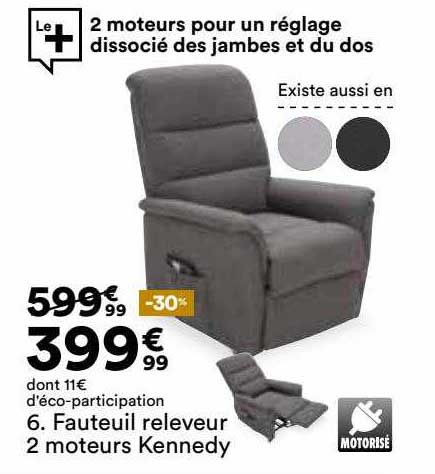 fauteuil releveur 2 moteurs kennedy