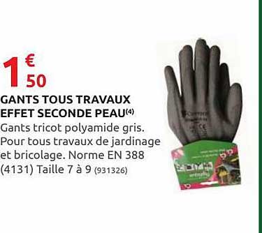 gants tous travaux effet seconde peau