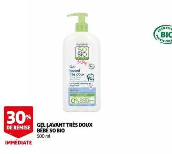 gel lavant très doux bébé so bio