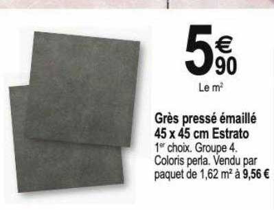 grès pressé émaillé 45 x 45 cm estrato