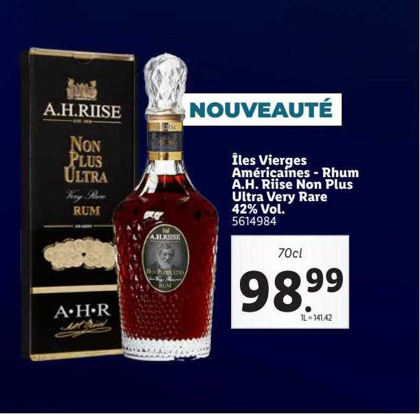 îles vierges américaines - rhum a.h. riise non plus ultra very rare 42% vol.