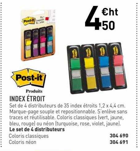 index étroit post-it