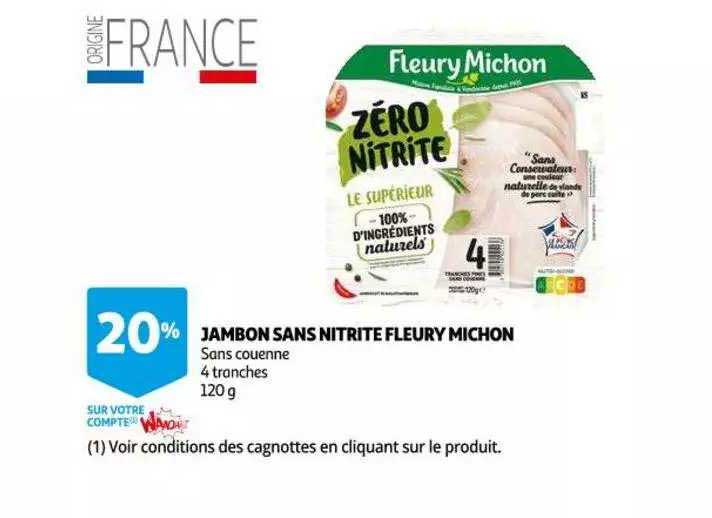 jambon sans nitrite fleury michon